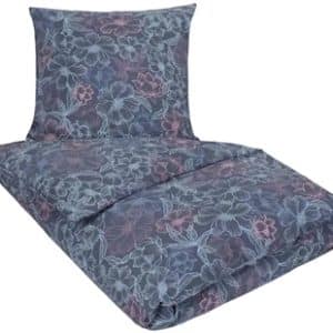 Blomstret sengesæt 140x220 cm - Britta Blåt sengetøj - Nordstrand Home sengesæt - 100% bomuld
