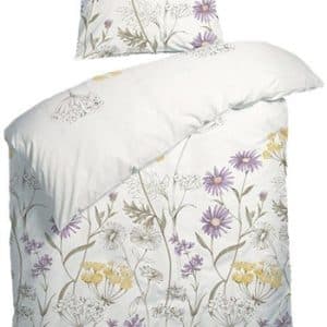 Blomstret sengetøj 140x200 cm - Blossom Violet - Sengelinned i 100% bomuld - Night and Day sengetøj