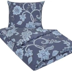 Blomstret sengetøj 140x200 cm - Diana blåt sengetøj - Nordstrand Home - Sengebetræk i 100% bomuld