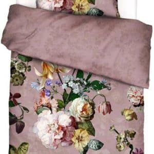 Blomstret sengetøj 140x200 cm - Fleur Woodrose - 2 i 1 - Sengesæt i 100% bomuldssatin - Essenza sengetøj