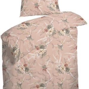 Blomstret sengetøj 140x200 cm - Jonna Coral - Lyserødt sengetøj - 100 % Bomuldssatin - Night and Day sengetøj