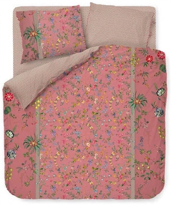 Blomstret sengetøj 140x200 cm - Petites Fleur Pink - 2 i 1 sengesæt - Sengelinned i 100% bomuld - Pip Studio