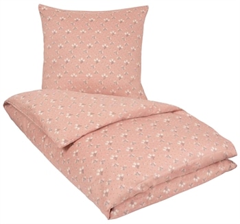 Blomstret sengetøj 140x200 cm - Summer rosa - 100% Bomuldssatin sengetøj - - By Night