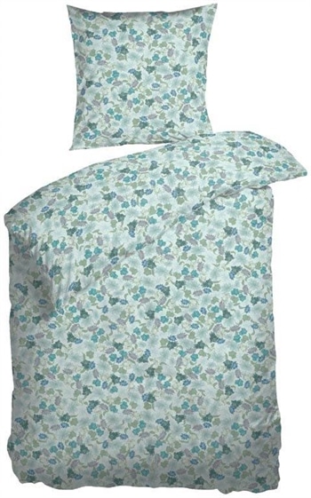 Blomstret sengetøj 140x200 cm - Sundance Mint grønt sengetøj - 100% Bomuldssatin - Night and Day sengetøj