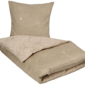 Blomstret sengetøj 140x220 cm - Beige sengetøj - Sengesæt med vendbar design - By Night