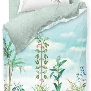 Blomstret sengetøj 140x220 cm - Jolie White - 2 i 1 design - Blåt og hvidt sengetøj - 100% bomuld - Pip Studio