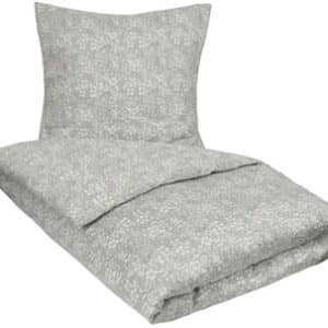 Blomstret sengetøj 140x220 cm - Støvet grøn sengelinned - Small flowers dusty green - Sengesæt i 100% bomuldssatin - By Night
