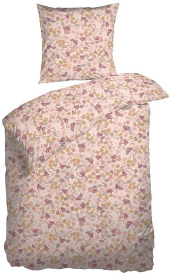 Blomstret sengetøj 140x220 cm - Sundance Coral - Sengesæt i 100% Bomuldssatin - Night & Day