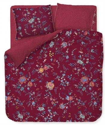 Bordeaux sengetøj 140x220 cm - Flower festival -Blomstret sengetøj i vendbar design - 100% bomuld - Pip Studio