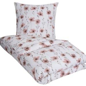 Flonel sengetøj 140x220 cm - Flower Rose - Blomstret sengetøj - 100% bomuldsflonel - By Night sengesæt