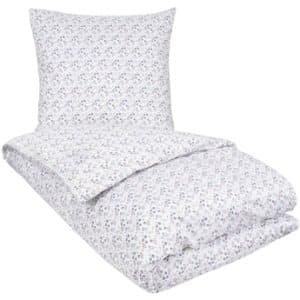 Hvidt sengetøj 140x200 cm - Potpuri blue - Blomstret sengetøj - 100% Bomuldssatin sengetøj - By Night