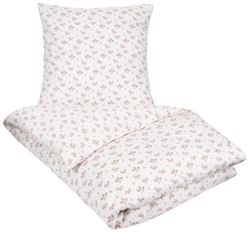 Hvidt sengetøj 140x200 cm - Summer white - Blomstret sengetøj - 100% Bomuldssatin sengetøj - By Night