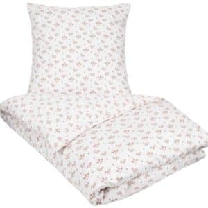 Hvidt sengetøj 140x220 cm - Sengelinned med mønster - Blomstret sengetøj - By Night