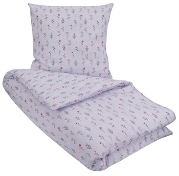 Lavendel sengetøj 140x200 cm - Blomstret sengetøj - Purple Flowers - Bæk og bølge sengetøj
