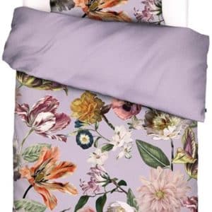 Lavendel sengetøj 140x200 cm - Filou Lilac - Blomstret sengetøj - 2 i 1 - 100% bomuldssatin - Essenza sengetøj