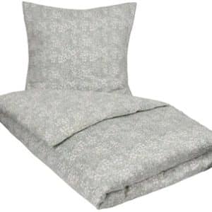 Blomstret sengetøj - 150x210 cm - Small flowers dusty green - 100% Bomuldssatin sengetøj - By Night