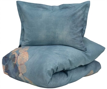 Turiform sengetøj - 140x200 cm - September blå - Blomstret sengetøj - 100% Bomuldssatin sengesæt