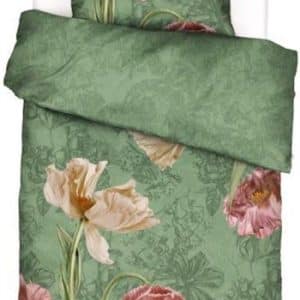 Essenza sengetøj - 140x200 cm - Annabel BasilÂ grøn - Vendbart sengesæt - 100% bomuldssatin - Blomstret sengetøj