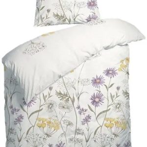 Blomstret sengetøj - 140x220 cm - Blossom Violet - Sengelinned i 100% bomuld - Night and Day sengetøj
